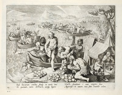Indians Diving for Pearls, Plate 93, Illustration from 